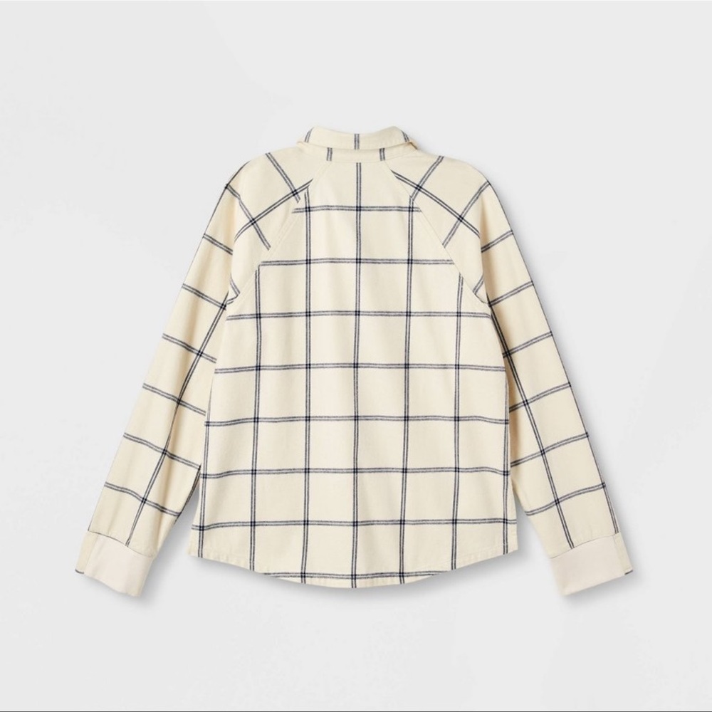 Universal Thread Cream Plaid Button-Front Shirt Jacket - Picture 2 of 4